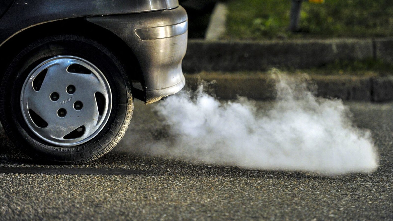 A car emitting too much smoke about to fail the emissions test